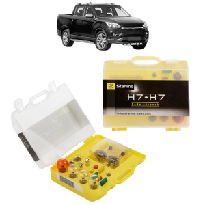 Kit trusa Set becuri H7 compatibila cu SSANGYONG MUSSO (QK) din 2018-2022, bec far, semnalizare , pozitie, iluminare numar, frana, plafoniera, stop frana