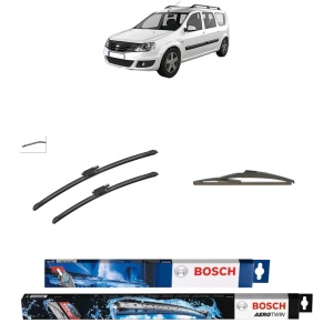 Set 3 stergatoare DACIA LOGAN MCV II din 2013-2019, Bosch Aerotwin, din cauciuc siliconat rezistent