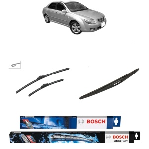 Set 3 stergatoare KIA CERATO I Saloon (LD) din 2004-2009, Bosch Aerotwin Retrofit, din cauciuc siliconat rezistent