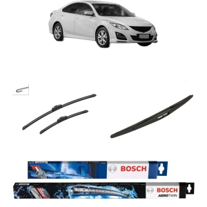 Set 3 stergatoare MAZDA 6 Hatchback (GH) din 2007-2013, Bosch Aerotwin Retrofit, din cauciuc siliconat rezistent