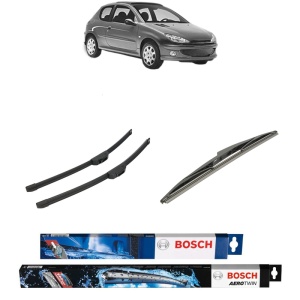 Set 3 stergatoare PEUGEOT 206 Hatchback (2A/C) din 1998-2012, Bosch Aerotwin Retrofit, din cauciuc siliconat rezistent