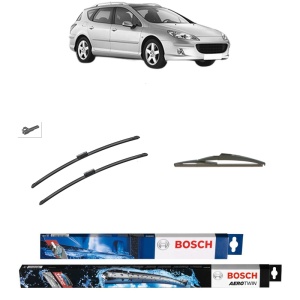 Set 3 stergatoare PEUGEOT 407 SW (6E_, 6D_) din 2004-2010, Bosch Aerotwin, din cauciuc siliconat rezistent