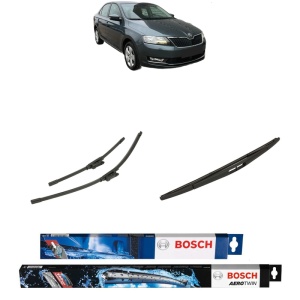 Set 3 stergatoare SKODA RAPID (NH3, NK3, NK6) din 2012-2022, Bosch Aerotwin, din cauciuc siliconat rezistent