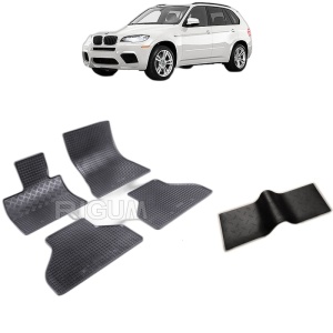 Set 5 covorase auto BMW X5 E70 din 04.2007 - 09.2013, cu covoras tunel median, Caroserie SUV