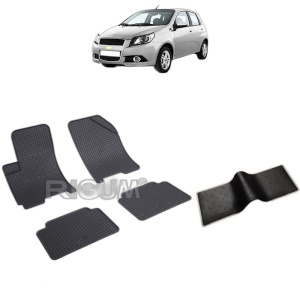 Set 5 covorase auto CHEVROLET AVEO T250 din 2006 - 2011, cu covoras tunel median, Caroserie HATCHBACK