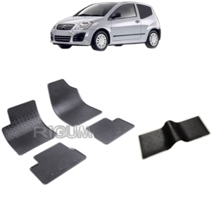 Set 5 covorase auto CITROEN C2 din 2003 - 10.2009, cu covoras tunel median, Caroserie HATCHBACK