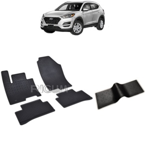 Set 5 covorase auto HYUNDAI TUCSON IV din 12.2020 - 2026, cu covoras tunel median, Caroserie SUV