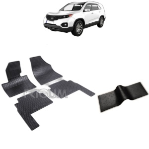 Set 5 covorase auto KIA SORENTO II din 2009 - 01.2015, cu covoras tunel median, Caroserie SUV 5 LOCURI