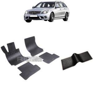 Set 5 covorase auto MERCEDES C-CLASS W204 din 12.2007 - 09.2014, cu covoras tunel median, Caroserie COMBI