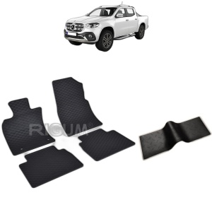 Set 5 covorase auto MERCEDES X-CLASS CLASA X din 01.2016 - 2026, cu covoras tunel median, Caroserie PICK-UP