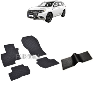 Set 5 covorase auto MITSUBISHI OUTLANDER III PHEV din 09.2012 - 2019, cu covoras tunel median, Caroserie SUV