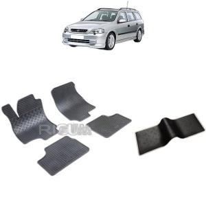 Set 5 covorase auto OPEL ASTRA G din 1998 - 2009, cu covoras tunel median, Caroserie COMBI