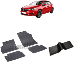 Set 5 covorase auto OPEL ASTRA K din 11.2015 - 12.2021, cu covoras tunel median, Caroserie HATCHBACK