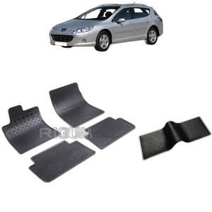 Set 5 covorase auto PEUGEOT 407 din 2004 - 12.2010, cu covoras tunel median, Caroserie COMBI