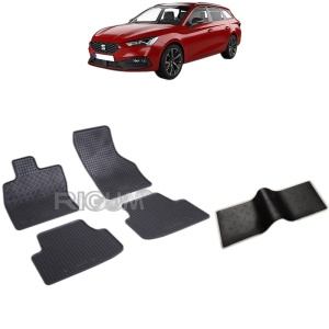 Set 5 covorase auto SEAT LEON IV PHEV din 2020 - 2026, cu covoras tunel median, Caroserie COMBI