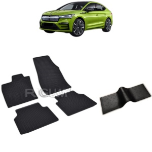 Set 5 covorase auto SKODA ENYAQ IV ELECTRIC din 02.2022 - 2026, cu covoras tunel median, Caroserie COUPE