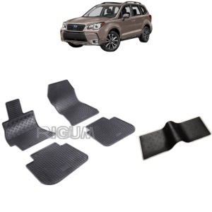 Set 5 covorase auto SUBARU FORESTER IV din 02.2013 - 05.2019, cu covoras tunel median, Caroserie SUV