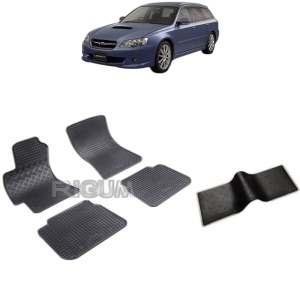 Set 5 covorase auto SUBARU LEGACY IV din 2003 - 2009, cu covoras tunel median, Caroserie COMBI