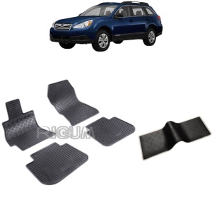 Set 5 covorase auto SUBARU OUTBACK IV din 2009 - 2014, cu covoras tunel median, Caroserie COMBI