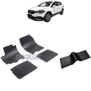Set 5 covorase auto SUZUKI SX4 S-CROSS din 09.2013 - 2019, cu covoras tunel median, Caroserie SUV