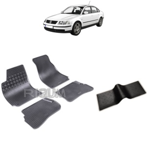 Set 5 covorase auto VOLKSWAGEN PASSAT B5 din 10.1996 - 2005, cu covoras tunel median, Caroserie SEDAN