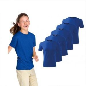 Set 5 Tricouri pentru copii albastru regal din bumbac 100%, calitate P72 - Img 1