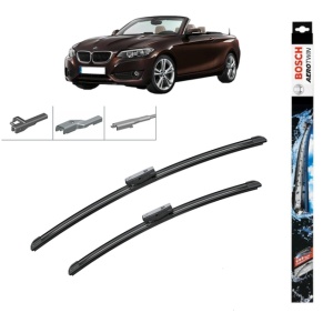 Set stergatoare auto BMW 2 Convertible (F23) din 2014-2021, Bosch Aerotwin Multi, din cauciuc siliconat rezistent