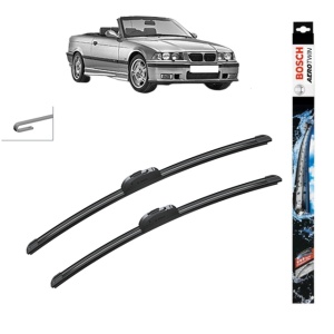 Set stergatoare auto BMW 3 Convertible (E36) din 1993-1999, Bosch Aerotwin Retrofit, din cauciuc siliconat rezistent