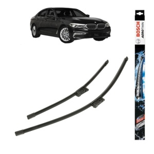 Set stergatoare auto BMW 5 (G30, F90) din 2016-2023, Bosch Aerotwin, din cauciuc siliconat rezistent - Img 1