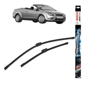 Set stergatoare auto FORD FOCUS II Convertible din 2006-2010, Bosch Aerotwin, din cauciuc siliconat rezistent - Img 1