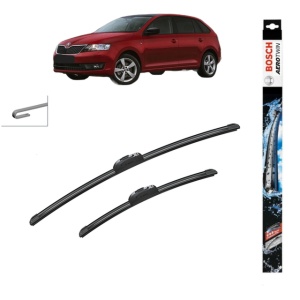 Set stergatoare auto SKODA RAPID Spaceback (NH1) din 2012-2019, Bosch Aerotwin Retrofit, din cauciuc siliconat rezistent