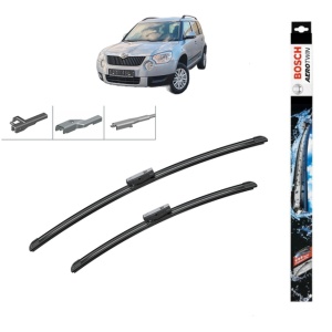 Set stergatoare auto SKODA YETI (5L) din 2009-2017, Bosch Aerotwin Multi, din cauciuc siliconat rezistent