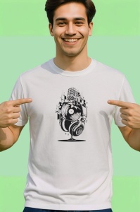 Tricou DJ Casti Microfon Abstract Urban, Copii | Dama | Barbat - Img 2
