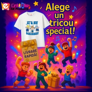 Tricou Labubu birthday albastru, Unisex Dama si Barbat | Copii - Img 11