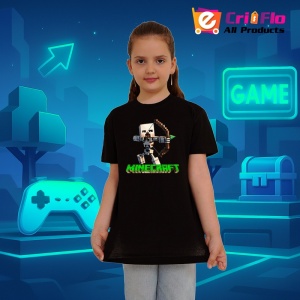 Tricou Minecraft Arcas Blond Tricou Negru Copii | Dama | Barbat - Img 1