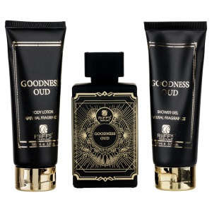 Cadou Goodness Oud Apa de Parfum 100ml + Gel De Dus 100ml + Lotiune de corp 100ml, Riiffs Parfum arabesc - Img 1