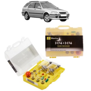 Kit trusa Set becuri H4 compatibila cu HONDA CIVIC VI Aerodeck (MB, MC) din 1998-2001, bec far, semnalizare , pozitie, iluminare numar, frana, plafoniera, stop frana