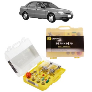 Kit trusa Set becuri H4 compatibila cu HYUNDAI ACCENT Saloon (X-3) din 1994-2000, bec far, semnalizare , pozitie, iluminare numar, frana, plafoniera, stop frana