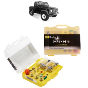 Kit trusa Set becuri H4 compatibila cu LAND ROVER DEFENDER Pick Up (L316) din 1998-2016, bec far, semnalizare , pozitie, iluminare numar, frana, plafoniera, stop frana