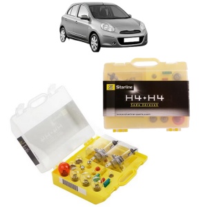 Kit trusa Set becuri H4 compatibila cu NISSAN MICRA IV (K13K, K13KK) din 2010-2015, bec far, semnalizare , pozitie, iluminare numar, frana, plafoniera, stop frana