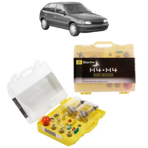 Kit trusa Set becuri H4 compatibila cu OPEL ASTRA F CLASSIC Hatchback (T92) din 1998-2002, bec far, semnalizare , pozitie, iluminare numar, frana, plafoniera, stop frana