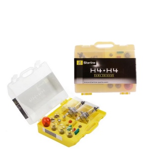 Kit trusa Set becuri H4 compatibila cu RENAULT LOGAN EXPRESS (US_) din 2007, bec far, semnalizare , pozitie, iluminare numar, frana, plafoniera, stop frana