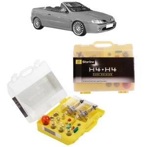 Kit trusa Set becuri H4 compatibila cu RENAULT MEGANE I Cabriolet (EA0/1_) din 1996-2003, bec far, semnalizare , pozitie, iluminare numar, frana, plafoniera, stop frana