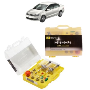 Kit trusa Set becuri H4 compatibila cu Volkswagen POLO V Saloon (602, 604, 612, 614) din 2010-2015, bec far, semnalizare , pozitie, iluminare numar, frana, plafoniera, stop frana
