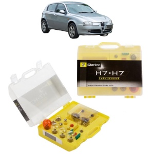Kit trusa Set becuri H7 compatibila cu ALFA ROMEO 147 (937_) din 2000-2010, bec far, semnalizare , pozitie, iluminare numar, frana, plafoniera, stop frana