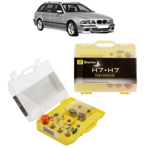 Kit trusa Set becuri H7 compatibila cu BMW 5 Touring (E39) din 1996-2004, bec far, semnalizare , pozitie, iluminare numar, frana, plafoniera, stop frana