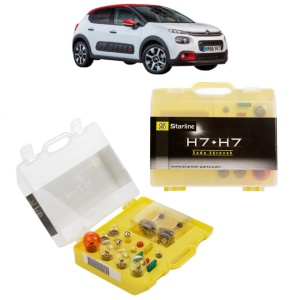 Kit trusa Set becuri H7 compatibila cu CITROEN C3 III (SX) din 2016-2018, bec far, semnalizare , pozitie, iluminare numar, frana, plafoniera, stop frana