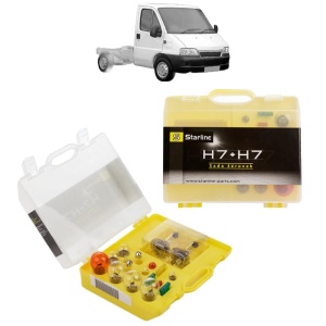 Kit trusa Set becuri H7 compatibila cu FIAT DUCATO Platform/Chassis (244_) din 2001-2006, bec far, semnalizare , pozitie, iluminare numar, frana, plafoniera, stop frana