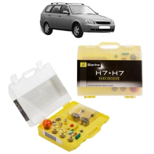 Kit trusa Set becuri H7 compatibila cu LADA PRIORA Estate (2171) din 2009-2015, bec far, semnalizare , pozitie, iluminare numar, frana, plafoniera, stop frana