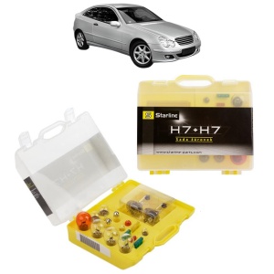 Kit trusa Set becuri H7 compatibila cu MERCEDES-BENZ C-CLASS Coupe (CL203) din 2001-2008, bec far, semnalizare , pozitie, iluminare numar, frana, plafoniera, stop frana